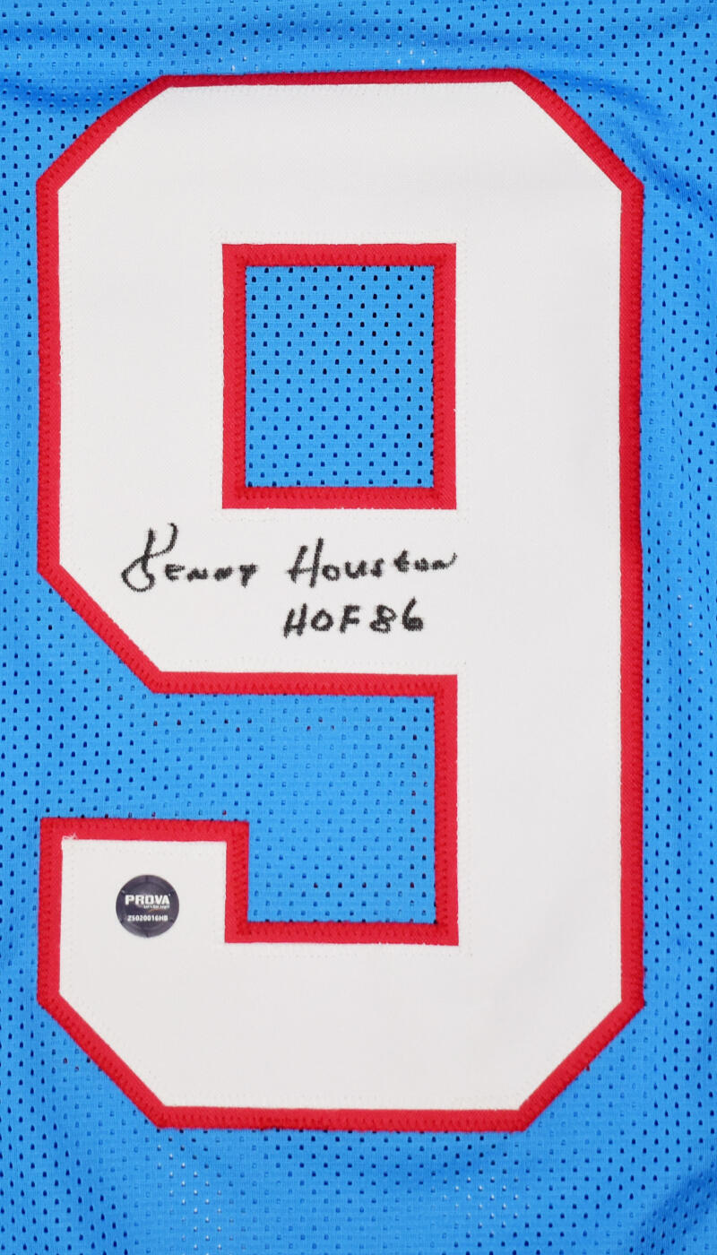 Kenny Houston Autographed Blue Pro Style Jersey w/HOF- Prova *Black