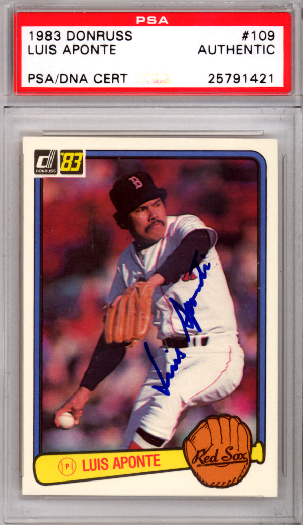 Luis Aponte Autographed 1983 Donruss Rookie Card #109 Boston Red Sox PSA/DNA #25791421