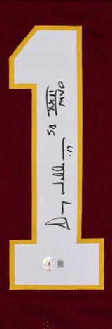 Doug Williams Autographed Maroon Pro Style Jersey w/SB MVP- Beckett W Hologram