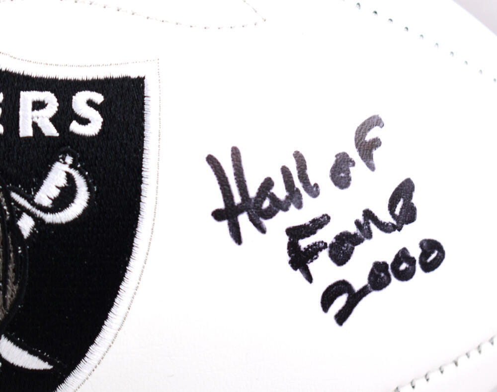 Howie Long Autographed Raiders Logo Football w/HOF- Beckett W Hologram *Black