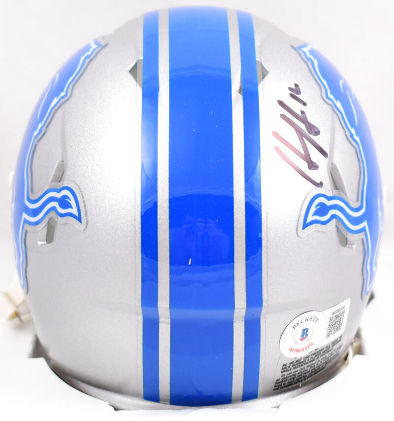 Hendon Hooker Autographed Detroit Lions Speed Mini Helmet-Beckett W Hologram