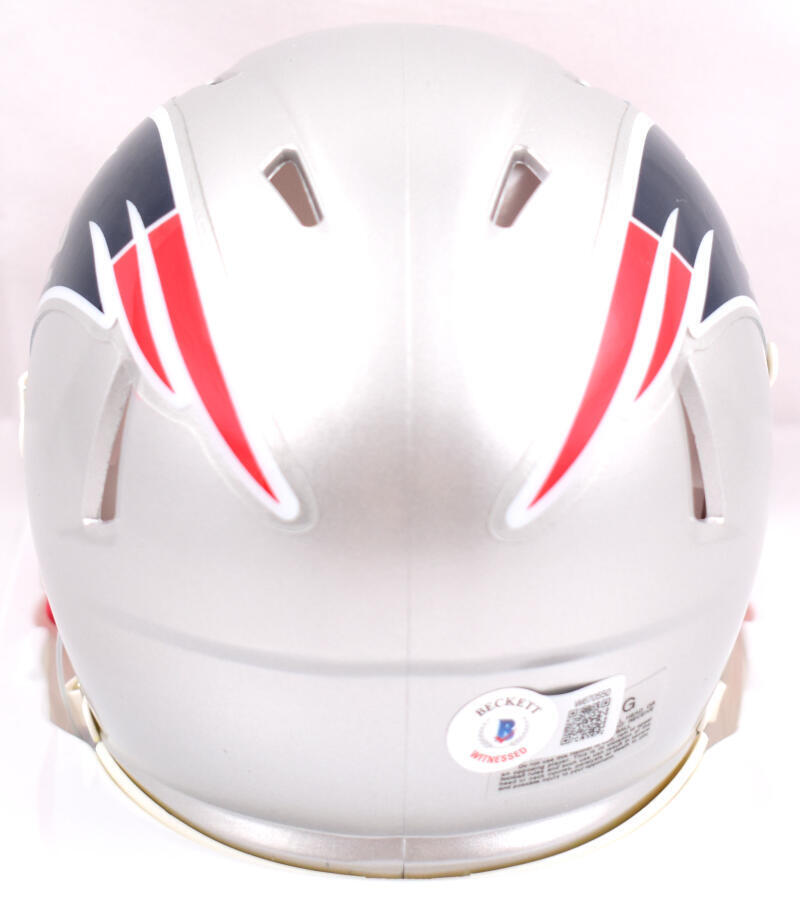Christian Gonzalez Autographed Patriots Speed Mini Helmet-Beckett W Hologram