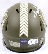 Howie Long Signed NFL Salute to Service Speed Mini Helmet-Beckett W Hologram