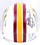 Joe Theismann Signed Washington Flat White Speed Mini Helmet w/83 MVP-Beckett W