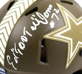 Ed "Too Tall" Jones Signed Cowboys Salute to Service Speed Mini Helmet-Beckett W