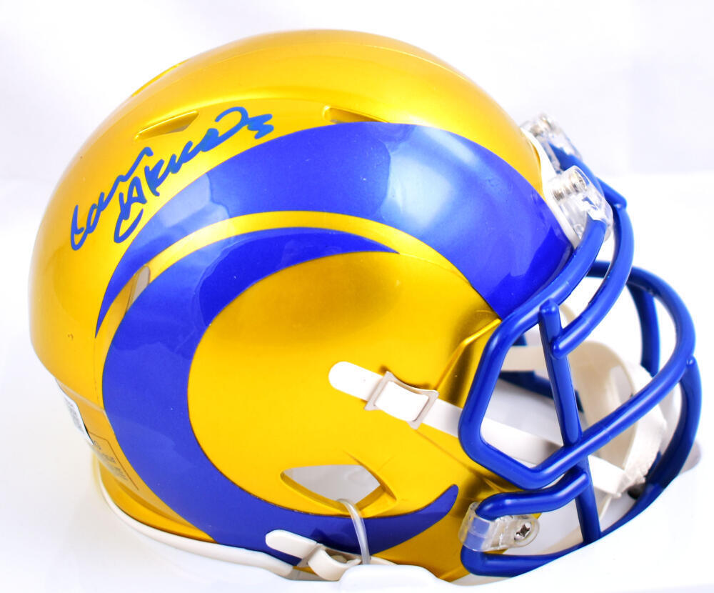Cam Akers Autographed Rams Flash Speed Mini Helmet-Beckett W Holo *Blue #3