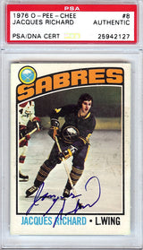 Jacques Richard Autographed 1976 O-Pee-Chee Card #8 Buffalo Sabres PSA/DNA #25942127