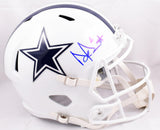 Dak Prescott Signed Cowboys F/S ALT 2022 Speed Helmet-Beckett W Holo *Light Blue