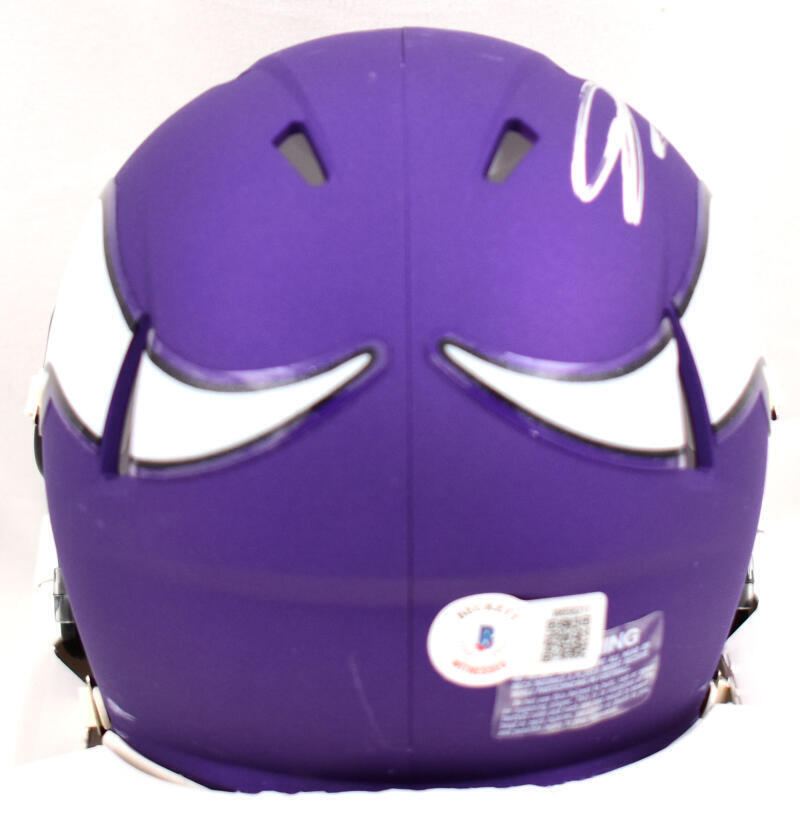 Jordan Addison Autographed Minnesota Vikings Speed Mini Helmet #3-Beckett W Holo
