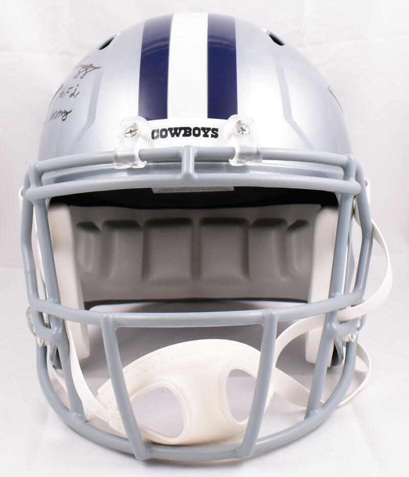 Drew Pearson Roger Staubach Signed Cowboys F/S Speed Helmet-Beckett W Hologram