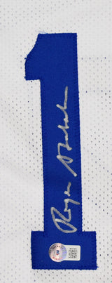 Roger Staubach Drew Pearson Autographed White Pro Style Jersey-Beckett W Holo