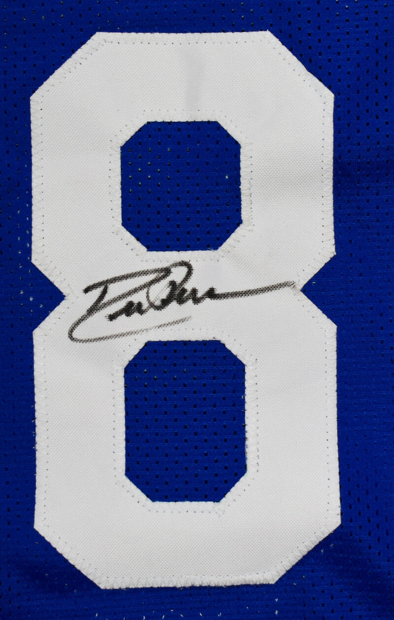 Roger Staubach Drew Pearson Autographed Blue Pro Style Jersey-Beckett W Hologram