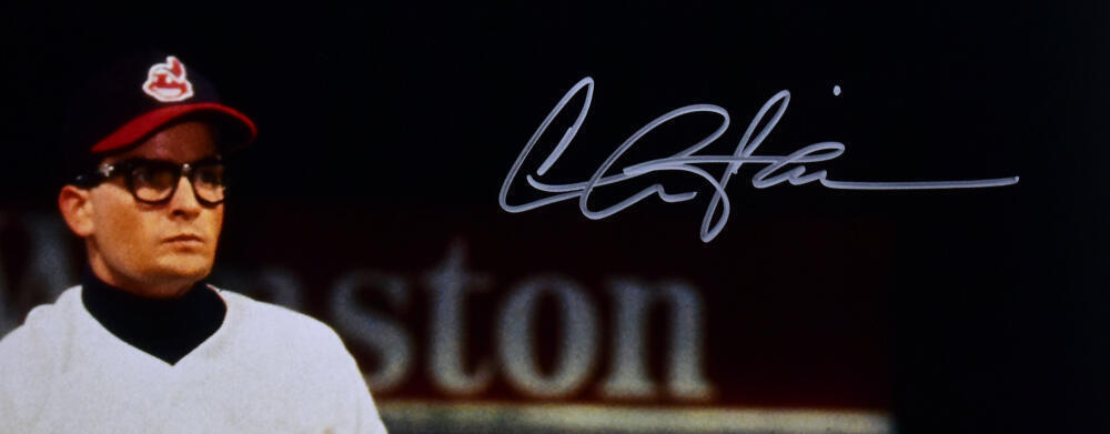 Charlie Sheen Autographed Major League 16x20 On Mound Photo - Beckett W Hologram