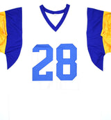 Marshall Faulk Autographed White Pro Style Jersey- Beckett W Hologram *Silver