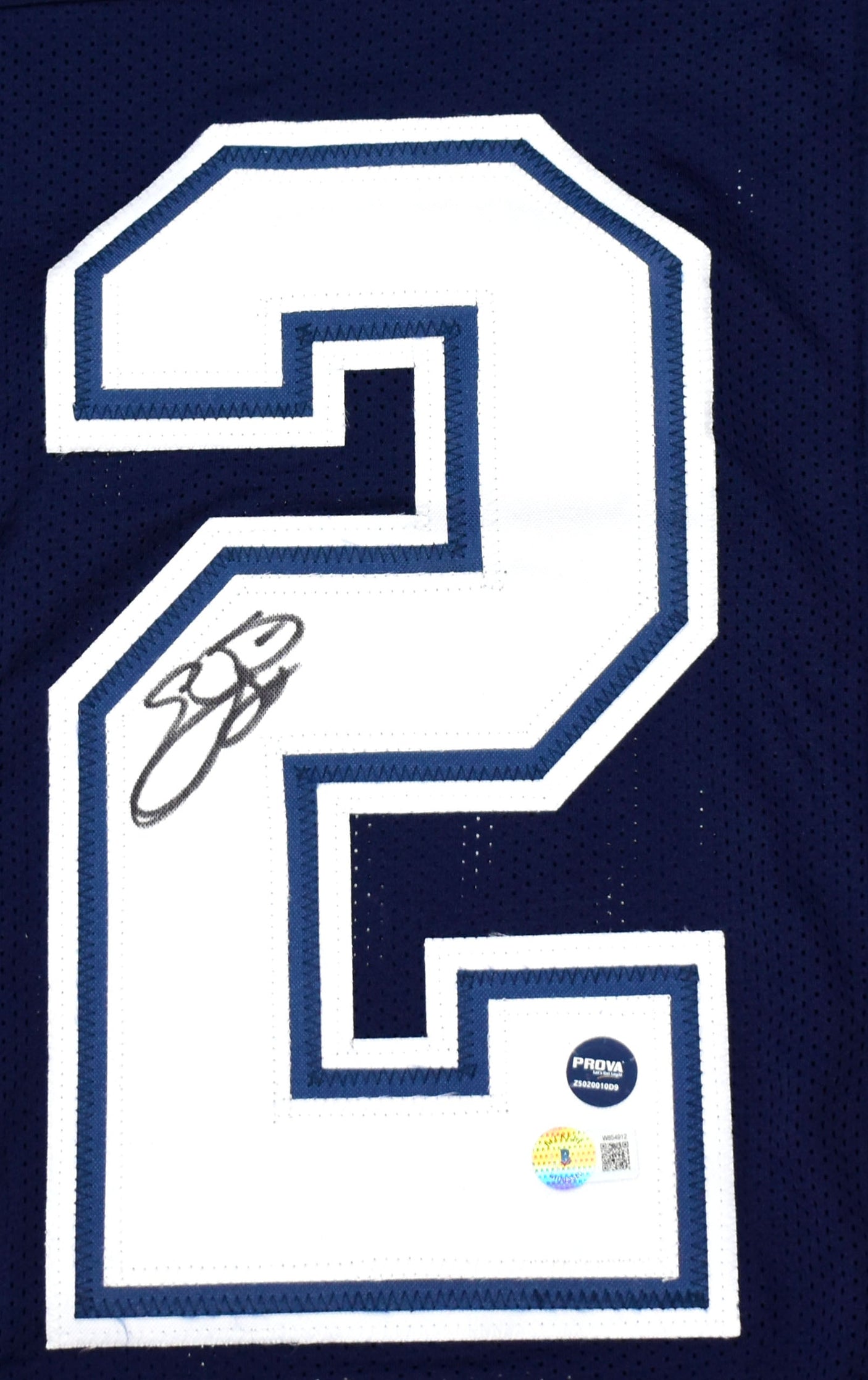 Emmitt Smith Autographed Blue Pro Style STAT Jersey- Beckett W Hologram *R2