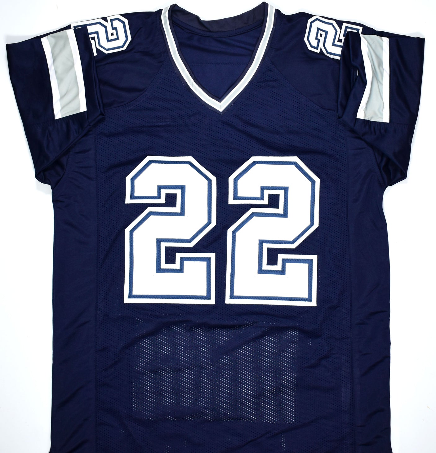 Emmitt Smith Autographed Blue Pro Style STAT Jersey- Beckett W Hologram *R2