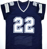 Emmitt Smith Autographed Blue Pro Style STAT Jersey- Beckett W Hologram *R2