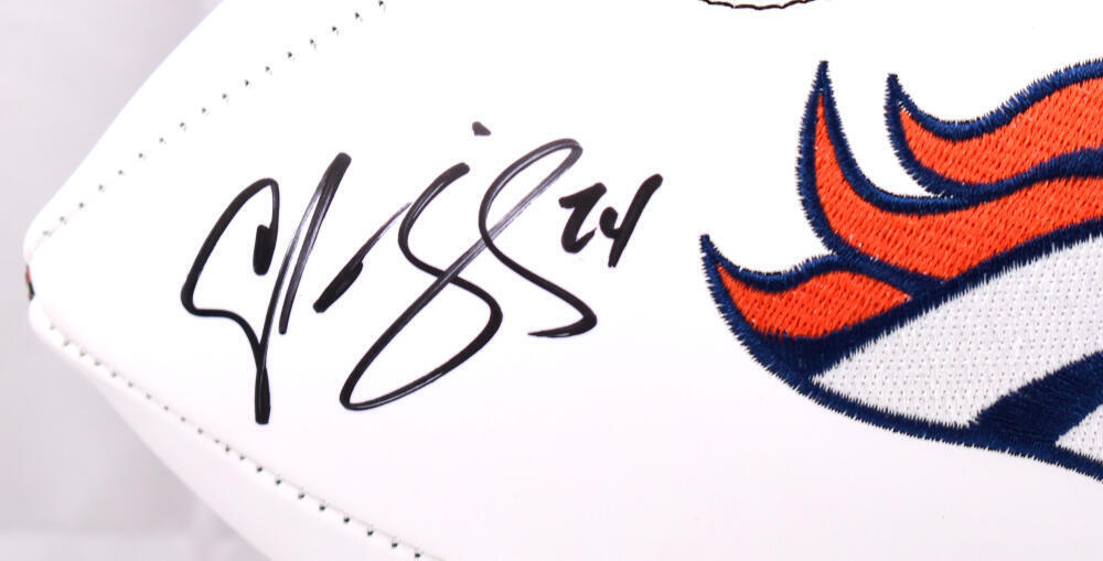 Champ Bailey Autographed Denver Broncos Logo Football-Beckett W Hologram *Black