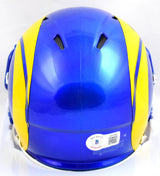 Marshall Faulk Autographed Rams Speed Mini Helmet-Beckett W Hologram *Black