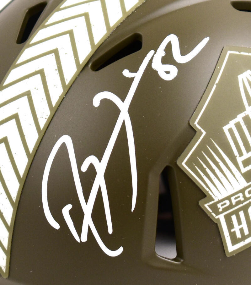 Ed Reed Ray Lewis Signed HOF Salute to Service Speed Mini Helmet-Beckett W Holo