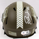 Ed Reed Ray Lewis Signed HOF Salute to Service Speed Mini Helmet-Beckett W Holo