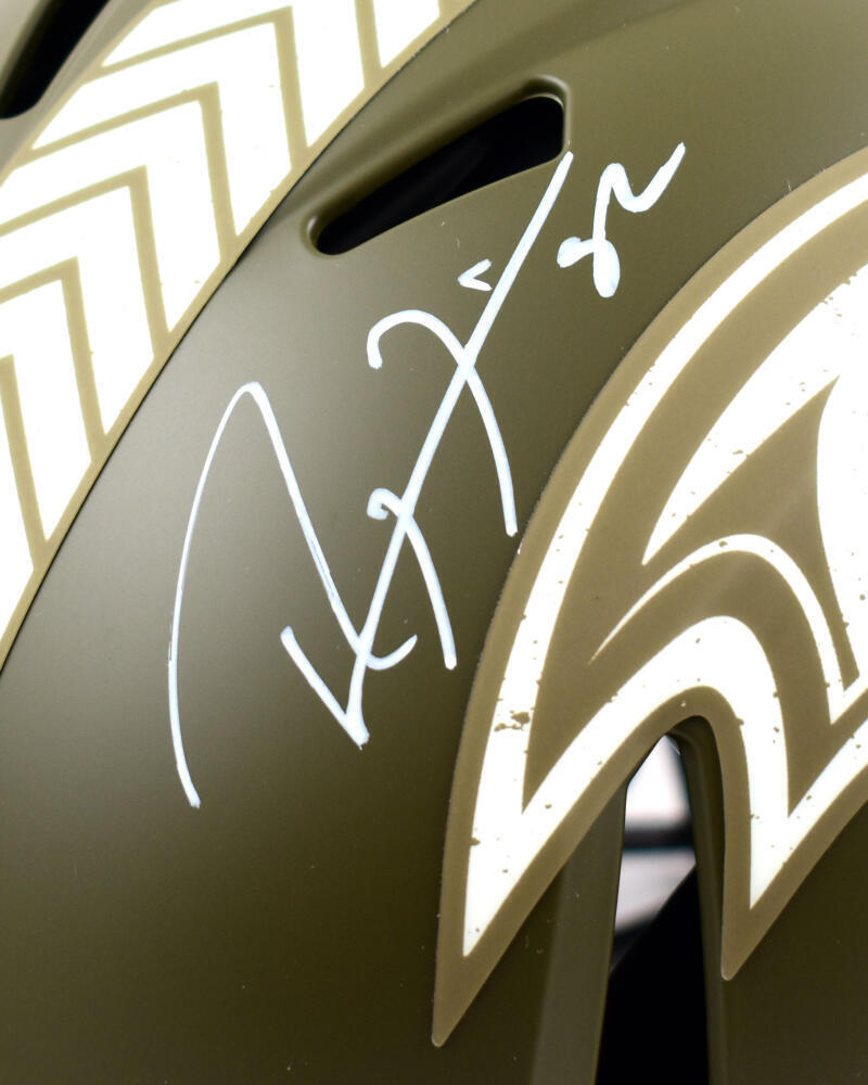Ray Lewis Signed Ravens F/S Salute to Service Speed Authentic Helmet- Beckett W