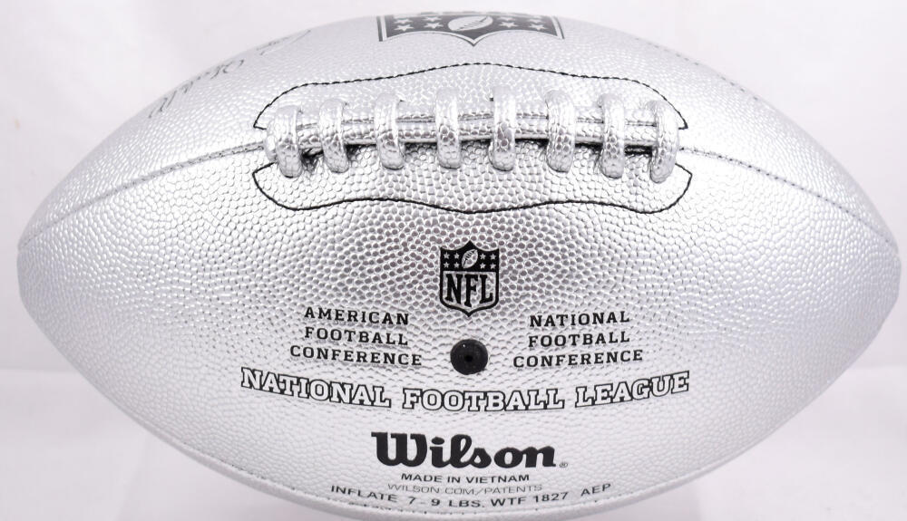 Ray Lewis Autographed Ravens NFL Duke Platinum Replica Football-Beckett W Holo