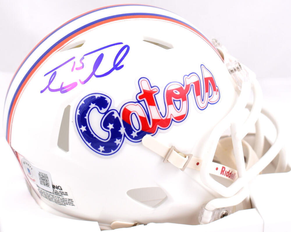 Tim Tebow Autographed Gators Stars & Stripes Speed Mini Helmet - Beckett W Holo