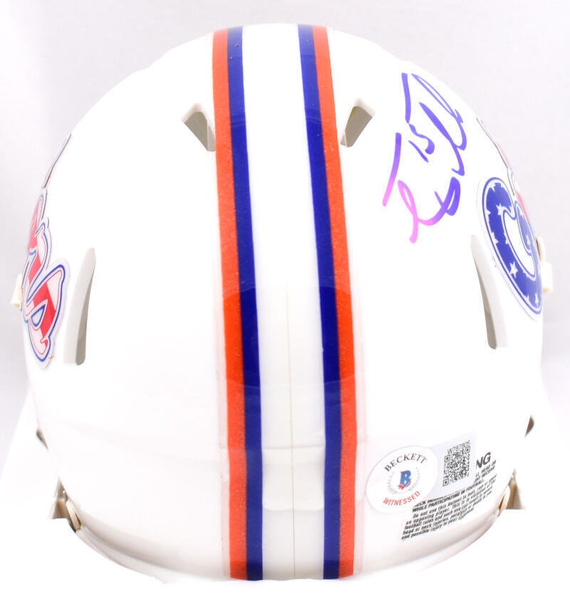 Tim Tebow Autographed Gators Stars & Stripes Speed Mini Helmet - Beckett W Holo