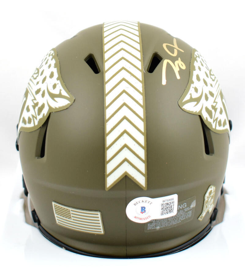 Zay Jones Autographed Jaguars Salute to Service Speed Mini Helmet - Beckett W