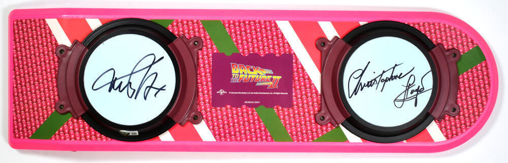MICHAEL J FOX CHRISTOPHER LLOYD Autographed BACK TO THE FUTURE Hoverboard BAS Wi