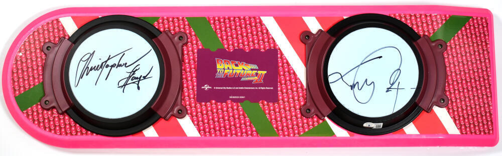 MICHAEL J FOX CHRISTOPHER LLOYD Autographed BACK TO THE FUTURE Hoverboard BAS #4