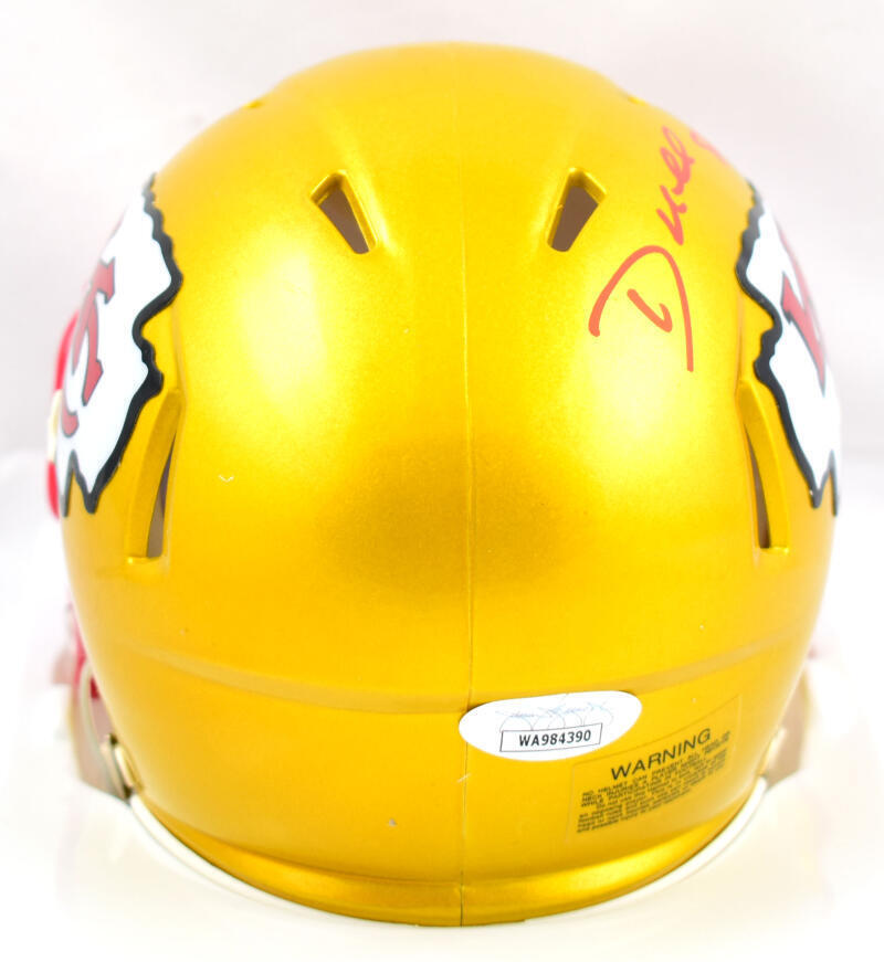Dante Hall Autographed Kansas City Chiefs Flash Speed Mini Helmet- JSA W *Red