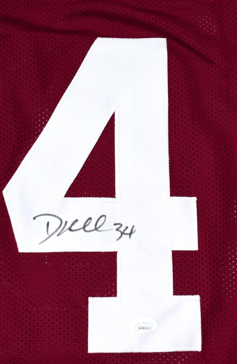 Dante Hall Autographed Maroon College Style Jersey - JSA W *Black