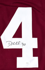 Dante Hall Autographed Maroon College Style Jersey - JSA W *Black