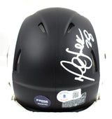 Marshall Faulk Autographed Rams Flat Black Speed Mini Helmet-Beckett W Hologram