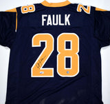 Marshall Faulk Autographed Blue Gold Pro Style Jersey-Beckett W Hologram *Black