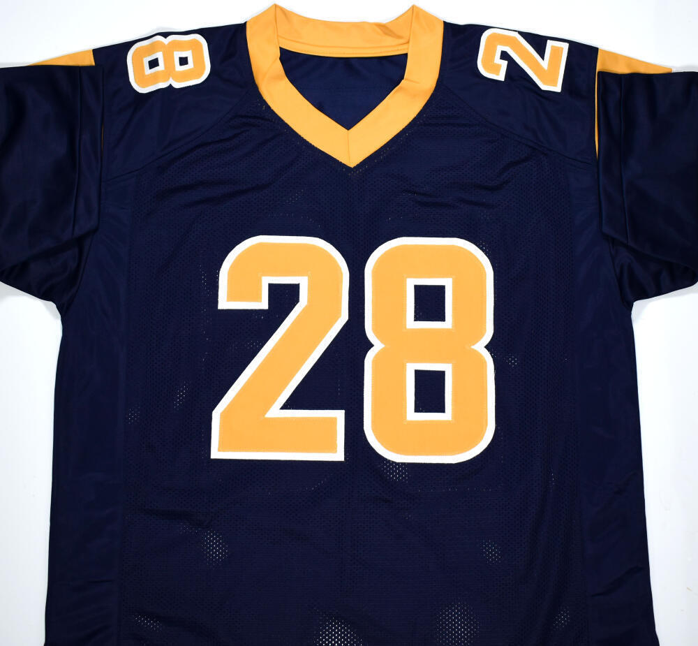 Marshall Faulk Autographed Blue Gold Pro Style Jersey-Beckett W Hologram *Black