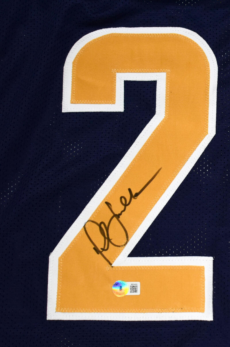 Marshall Faulk Autographed Blue Gold Pro Style Jersey-Beckett W Hologram *Black