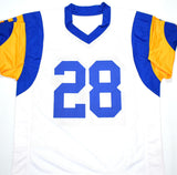 Marshall Faulk Autographed White Pro Style Jersey- Beckett W Hologram *Silver