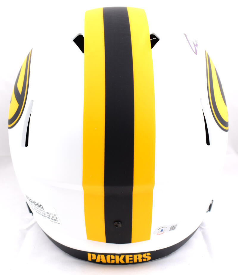 Christian Watson Autographed Packers F/S Lunar Speed Helmet-Beckett W Hologram