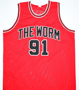 Dennis Rodman Autographed Red Jersey - Beckett W Hologram *Silver