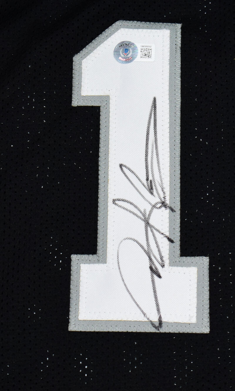 Dennis Rodman Autographed Black Jersey - Beckett W Hologram *Black