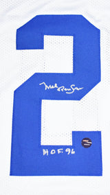 Mel Renfro Autographed White Pro Style Jersey w/HOF - Prova *Silver *2