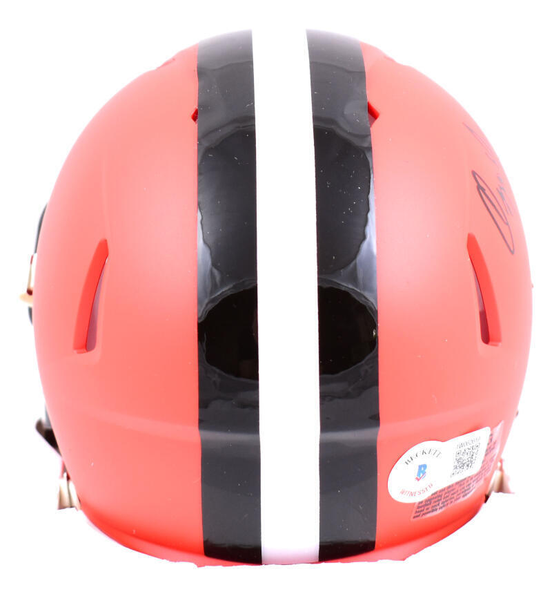 Ozzie Newsome Autographed Browns Speed Mini Helmet w/HOF- Beckett W Hologram