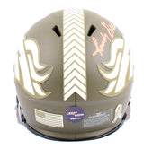 Randy Gradishar Autographed Broncos Salute to Service Speed Mini Helmet- Prova
