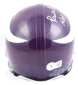 Paul Krause Autographed Vikings 61-79 Mini Helmet w/ HOF- Beckett W Holo *Silver