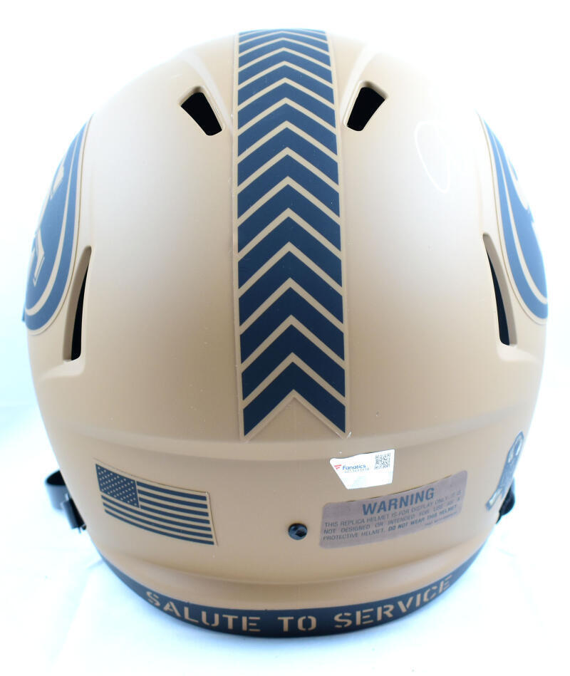 Joe Montana Autographed 49ers F/S Salute to Service 2023 Speed Helmet- Fanatics