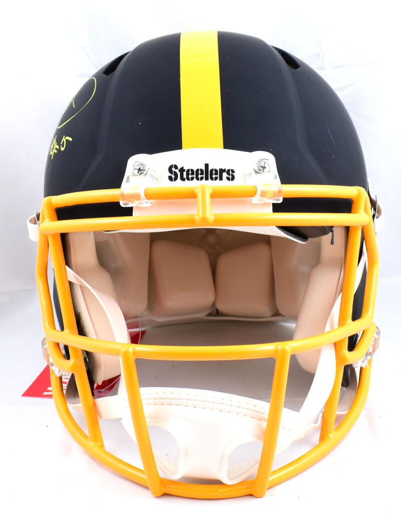 Jerome Bettis Signed Steelers F/S Flat Black Speed Auth. Helmet w/HOF- Beckett W