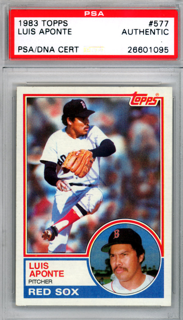 Luis Aponte Autographed 1983 Topps Rookie Card #577 Boston Red Sox PSA/DNA #26601095